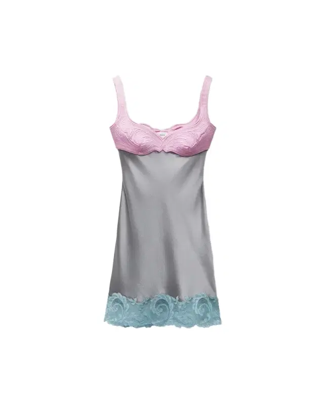 Versace Lace-Trim Silk Cady Satin Mini Dress