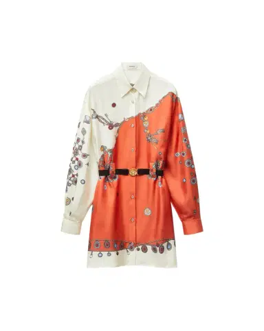 Versace Printed Silk Twill Mini Dress | Thumbnail 1 Versace Printed Silk Twill Mini Dress | Thumbnail 1