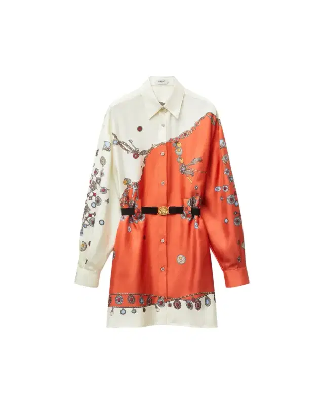 Versace Printed Silk Twill Mini Dress