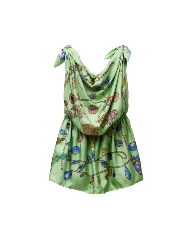 Versace Printed Silk Twill Mini Dress