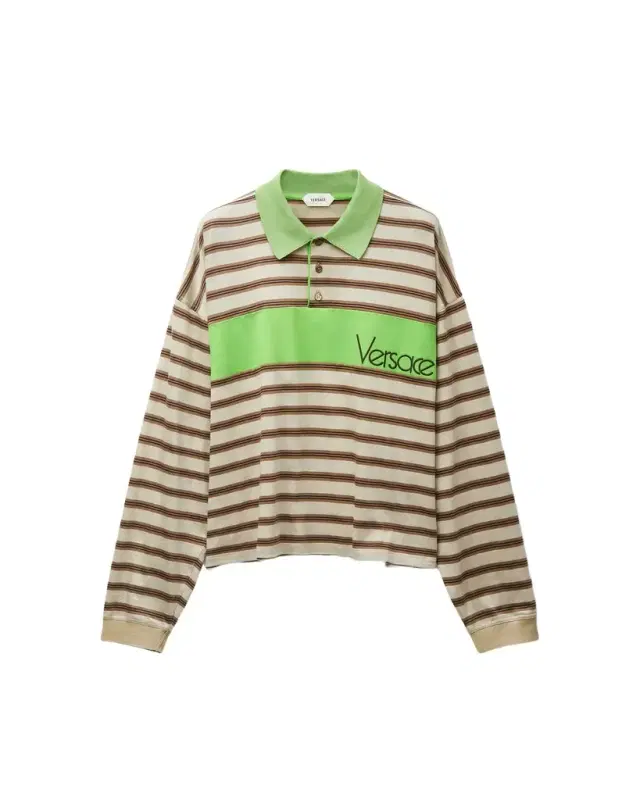 Versace Embroidered-Logo Striped-Intarsia Cotton Polo