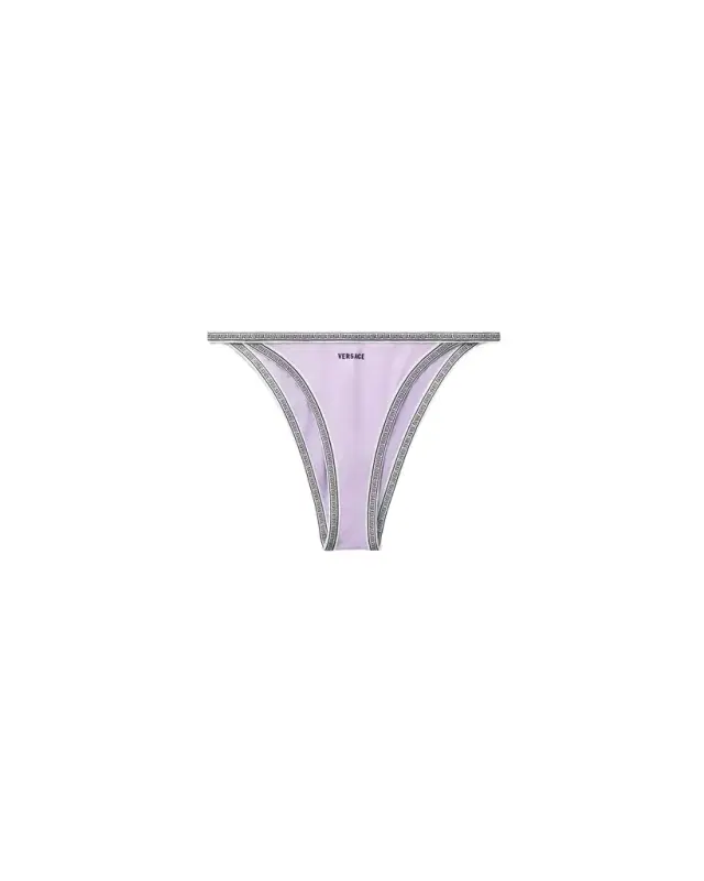 Versace Embroidered-Logo Bikini Bottoms