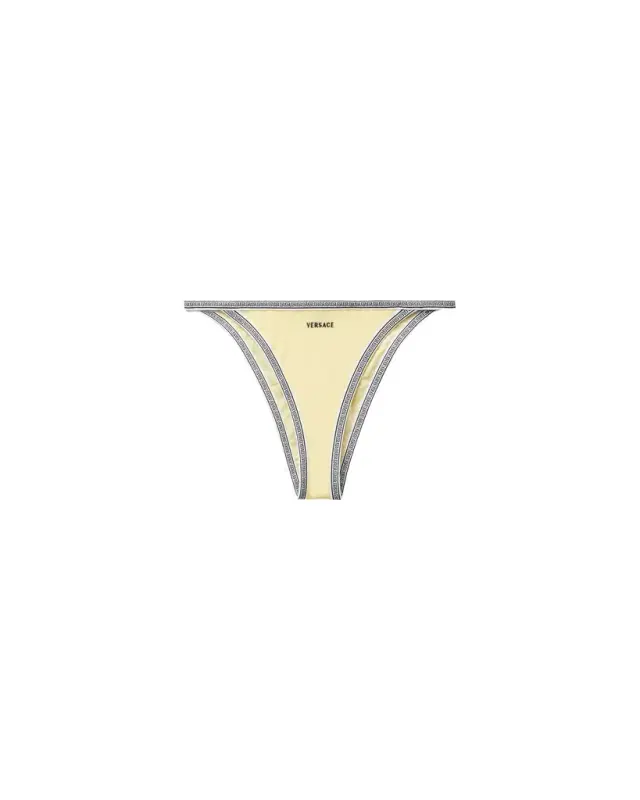 Versace Embroidered-Logo Bikini Bottoms