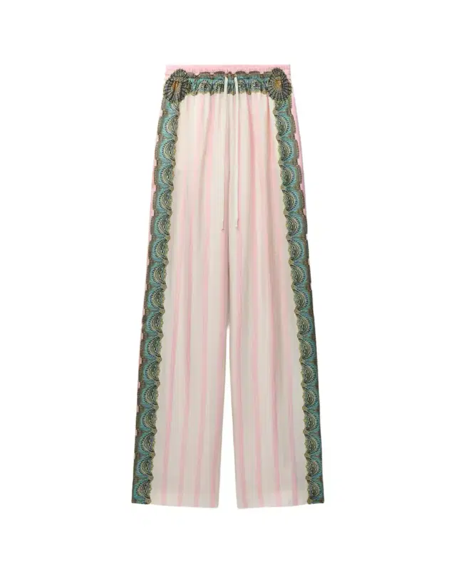 Printed Silk Twill Pajama-Style Pants Printed Silk Twill Pajama-Style Pants