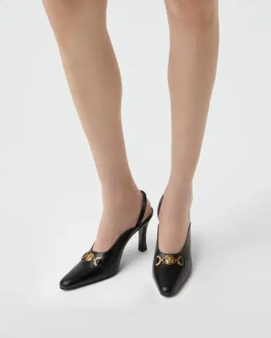 Versace Marisa Leather Slingbacks 90 mm | Thumbnail 2 Versace Marisa Leather Slingbacks 90 mm | Thumbnail 2