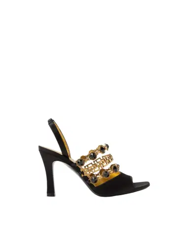 Versace Gemma Satin Sandals 90 mm | Thumbnail 1 Versace Gemma Satin Sandals 90 mm | Thumbnail 1