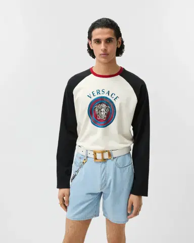 Versace Printed Cotton-Jersey Regular T-Shirt | Thumbnail 2