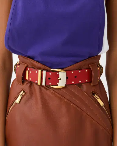 Versace Studded Leather Belt 4 cm | Thumbnail 2 Versace Studded Leather Belt 4 cm | Thumbnail 2