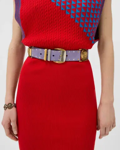 Versace Studded Suede Belt 4 cm | Thumbnail 2 Versace Studded Suede Belt 4 cm | Thumbnail 2