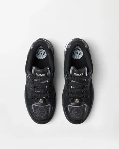 Versace Biggie Basket Jacquard Leather Sneakers | Thumbnail 2