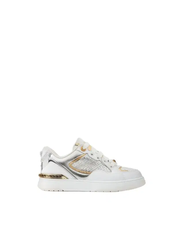 Versace Biggie Basket Metallic Leather Sneakers