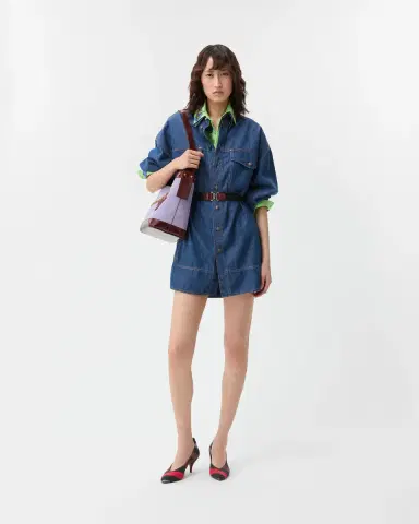 Versace Chambray Denim Mini Dress | Thumbnail 2 Versace Chambray Denim Mini Dress | Thumbnail 2