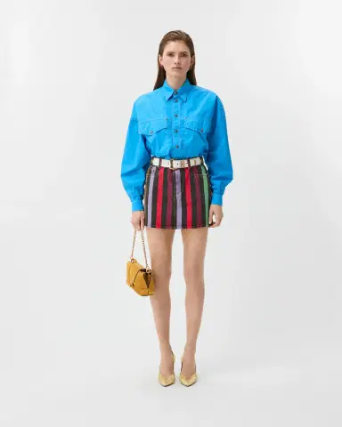 Versace Striped Denim Mini Skirt | Thumbnail 2 Versace Striped Denim Mini Skirt | Thumbnail 2