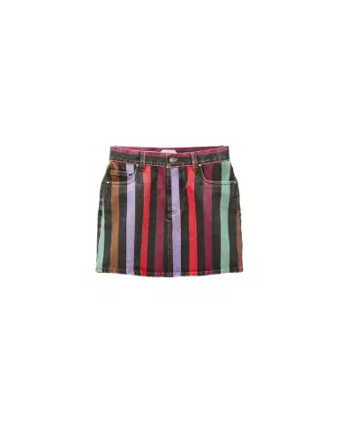 Versace Striped Denim Mini Skirt | Thumbnail 1 Versace Striped Denim Mini Skirt | Thumbnail 1