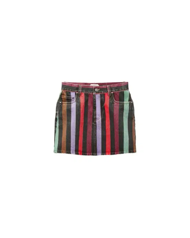 Versace Striped Denim Mini Skirt