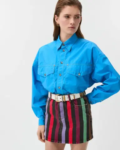 Versace Cotton-Poplin Crop Shirt | Thumbnail 2