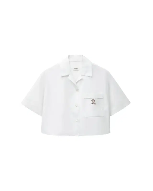 Versace Cotton-Poplin Crop Shirt