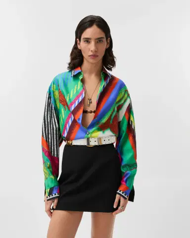 Versace Printed Silk Twill Shirt | Thumbnail 2 Versace Printed Silk Twill Shirt | Thumbnail 2