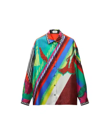 Versace Printed Silk Twill Shirt | Thumbnail 1 Versace Printed Silk Twill Shirt | Thumbnail 1