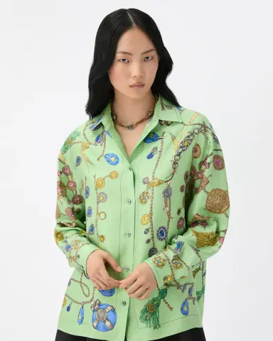 Versace Printed Silk Twill Shirt | Thumbnail 2 Versace Printed Silk Twill Shirt | Thumbnail 2