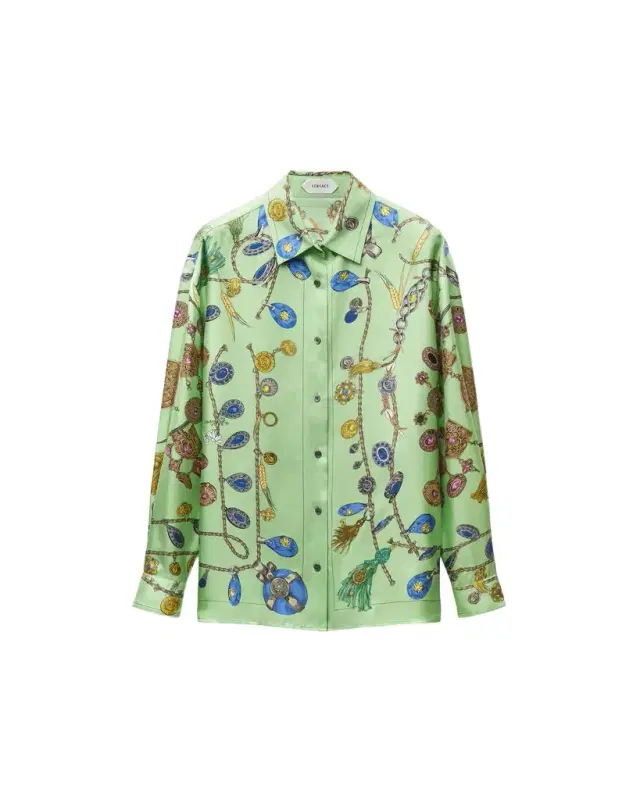 Versace Printed Silk Twill Shirt