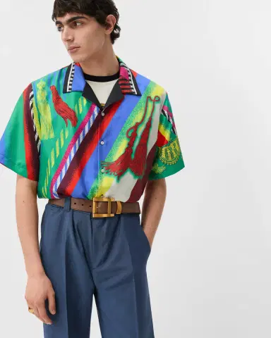 Versace Printed Silk Twill Shirt | Thumbnail 2