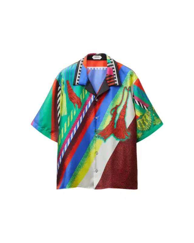 Versace Printed Silk Twill Shirt