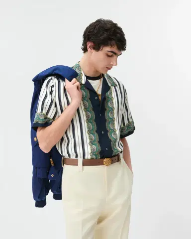 Versace Printed Crêpe De Chine Silk Shirt | Thumbnail 2
