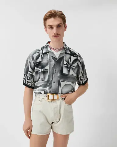 Versace Printed Crêpe De Chine Silk Shirt | Thumbnail 2