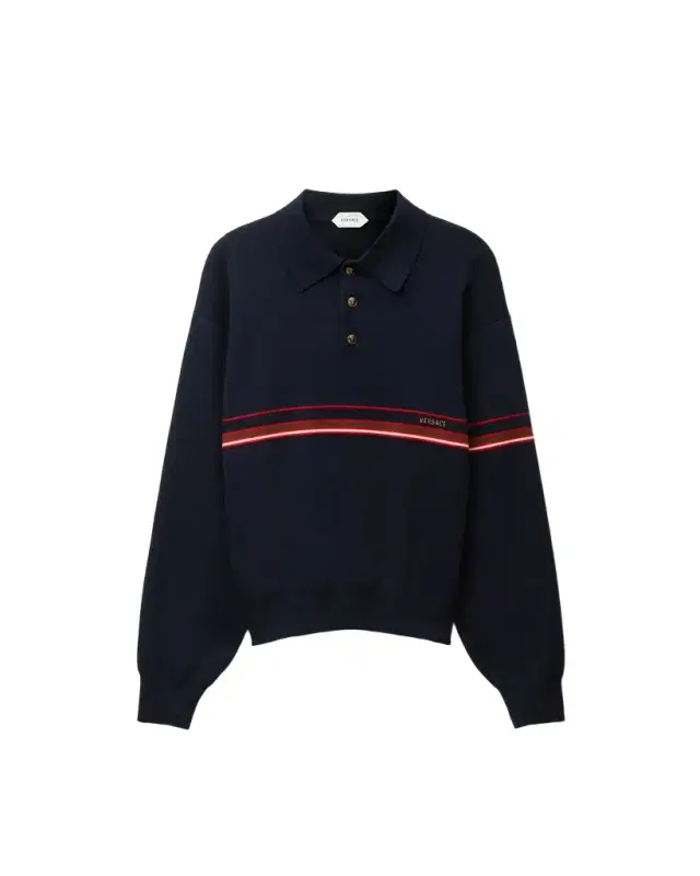 Versace Embroidered-Logo Cotton Knit Polo