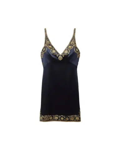Versace Embroidered Silk Cady Satin Mini Dress | Thumbnail 1 Versace Embroidered Silk Cady Satin Mini Dress | Thumbnail 1