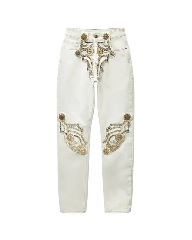 Versace Embroidered Straight Jeans