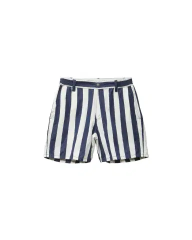 Versace Striped Cotton Denim Shorts | Thumbnail 1 Versace Striped Cotton Denim Shorts | Thumbnail 1