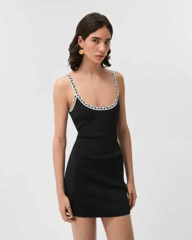 Versace Stretch Viscose Jacquard Mini Dress | Thumbnail 2