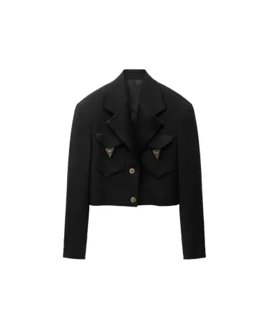 Versace Wool Crop Blazer | Thumbnail 1