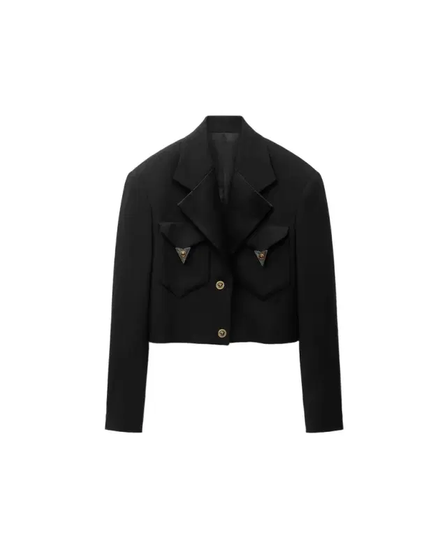 Versace Wool Crop Blazer