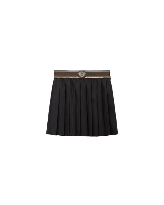 Versace Pleated Wool-Mohair Mini Skirt