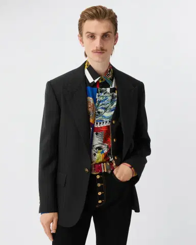 Versace Jacquard Wool Blazer | Thumbnail 2