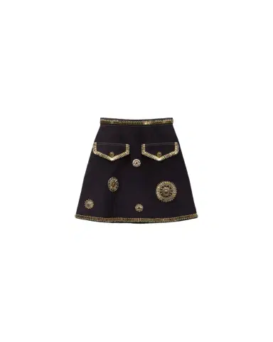 Versace Embroidered Suede Mini Skirt | Thumbnail 1