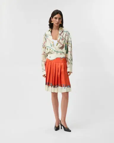 Versace Printed Twill Silk Midi Skirt | Thumbnail 2 Versace Printed Twill Silk Midi Skirt | Thumbnail 2