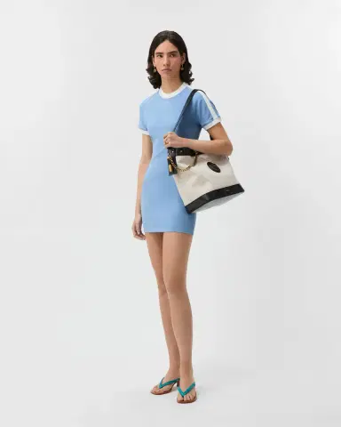 Versace Embroidered-Logo Stretch Cotton-Jersey Mini Dress | Thumbnail 2 Versace Embroidered-Logo Stretch Cotton-Jersey Mini Dress | Thumbnail 2