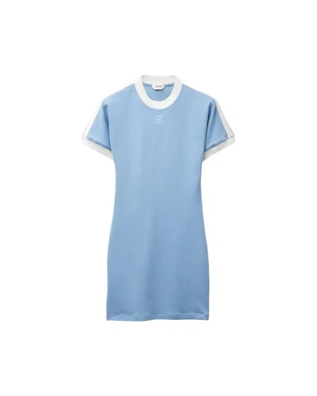 Versace Embroidered-Logo Stretch Cotton-Jersey Mini Dress