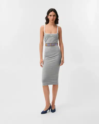Versace Embroidered-Logo Stretch Cotton-Jersey Midi Dress | Thumbnail 2