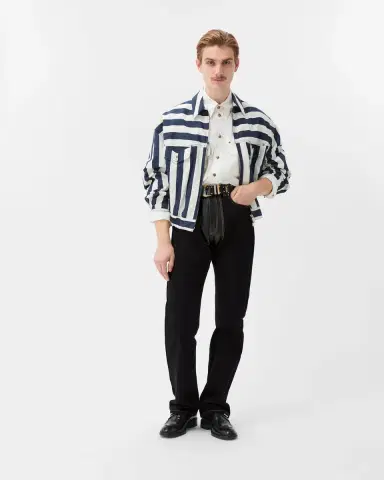 Versace Denim & Leather Straight Jeans | Thumbnail 2 Versace Denim & Leather Straight Jeans | Thumbnail 2
