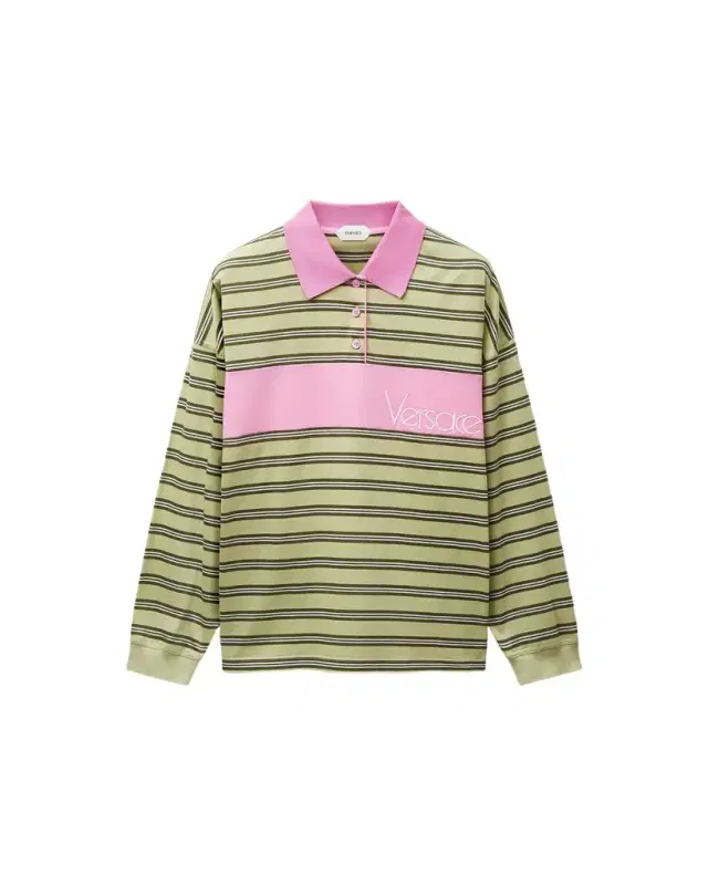Versace Embroidered-Logo Striped-Intarsia Cotton Polo