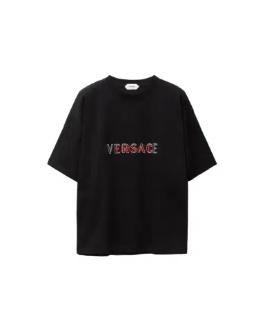 Versace Embroidered-Logo Cotton-Jersey Regular T-shirt | Thumbnail 1 Versace Embroidered-Logo Cotton-Jersey Regular T-shirt | Thumbnail 1