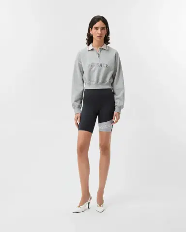 Versace Embroidered-Logo Bicycle Shorts | Thumbnail 2 Versace Embroidered-Logo Bicycle Shorts | Thumbnail 2
