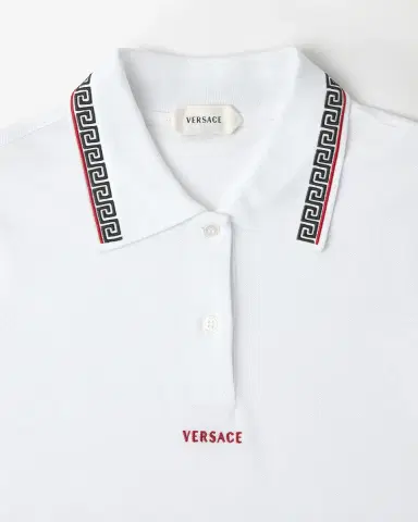 Versace Embroidered-Logo Cotton Piqué Polo | Thumbnail 2