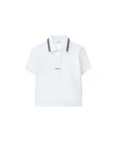 Versace Embroidered-Logo Cotton Piqué Polo | Thumbnail 1