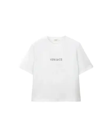 Versace Embroidered Cotton-Jersey T-Shirt | Thumbnail 1 Versace Embroidered Cotton-Jersey T-Shirt | Thumbnail 1